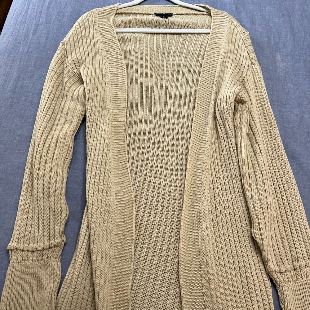 PrettyLittleThing Tan Ribbed Cardigan